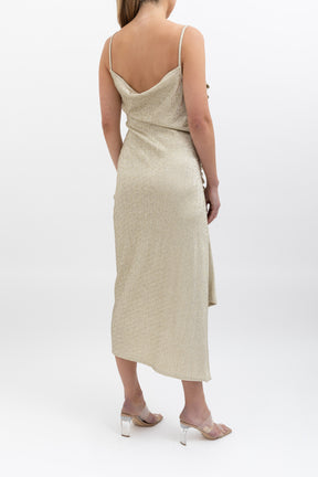 Lurex Gathered Dress