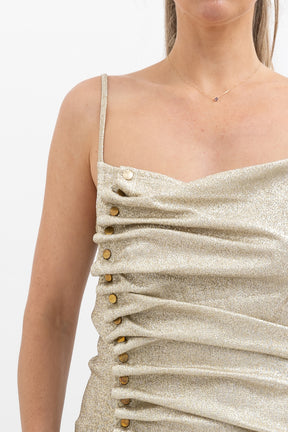 Lurex Gathered Dress