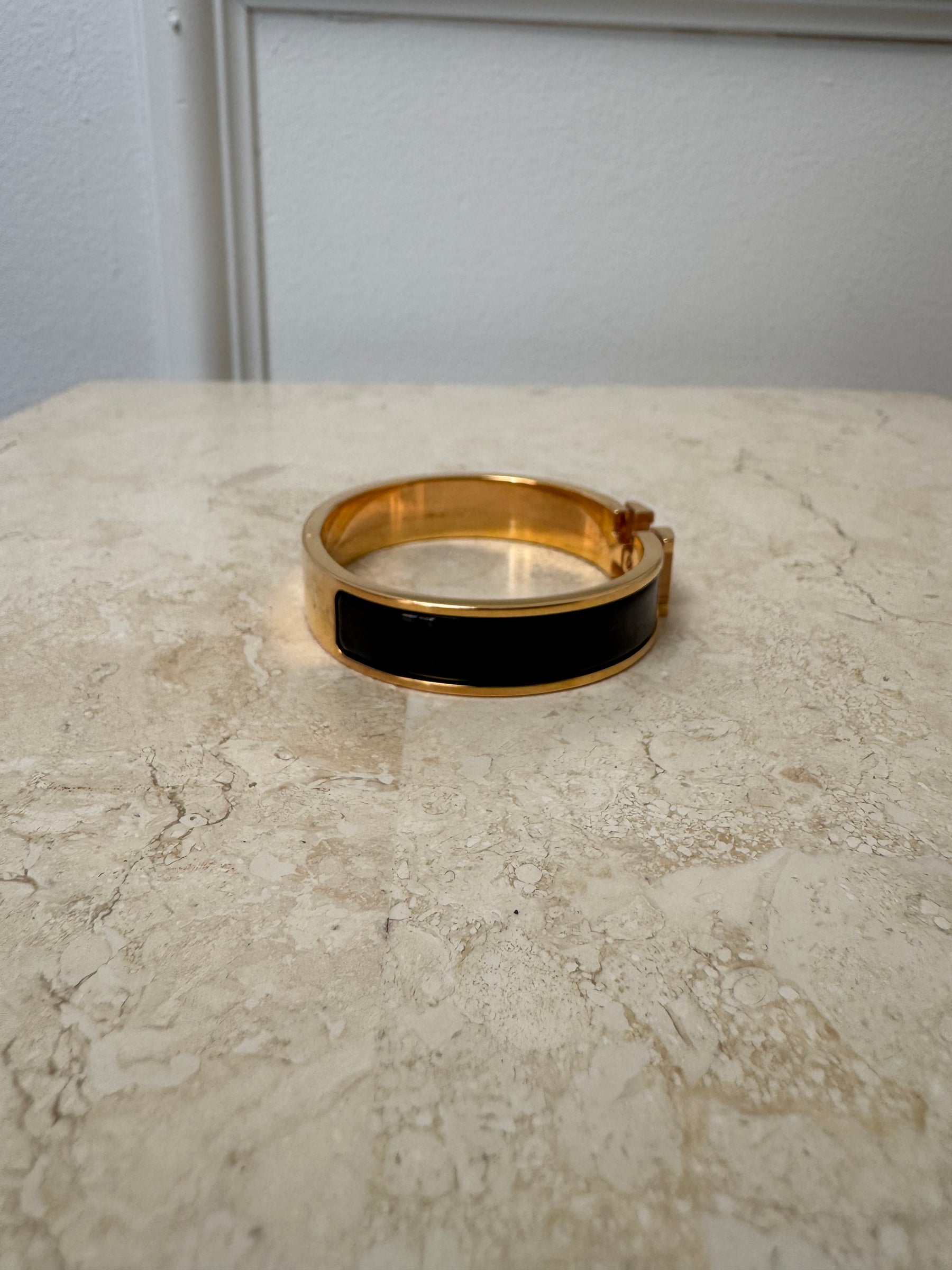 Hermès Click H Bracelet Rose Gold And Black PM