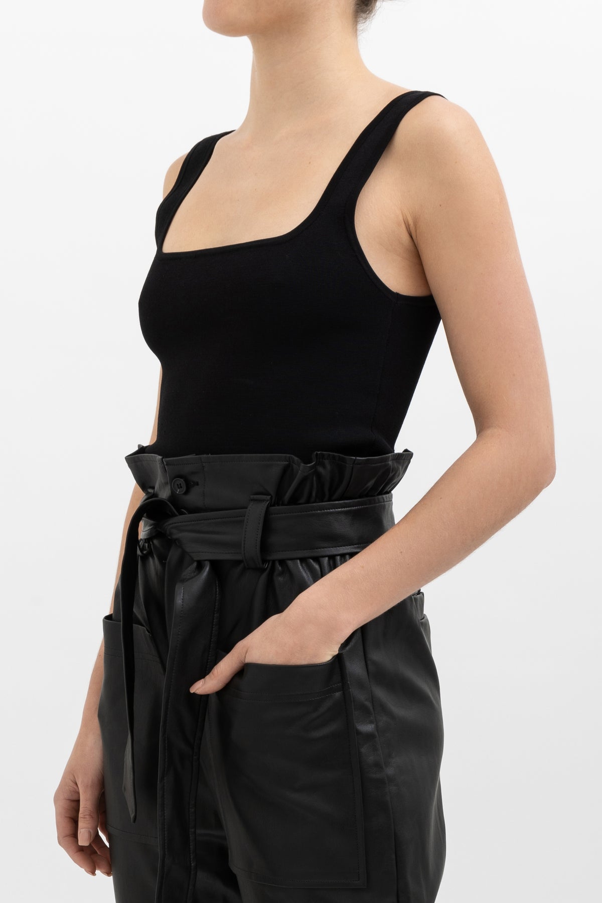 Kate Faux Leather Paperbag Pant