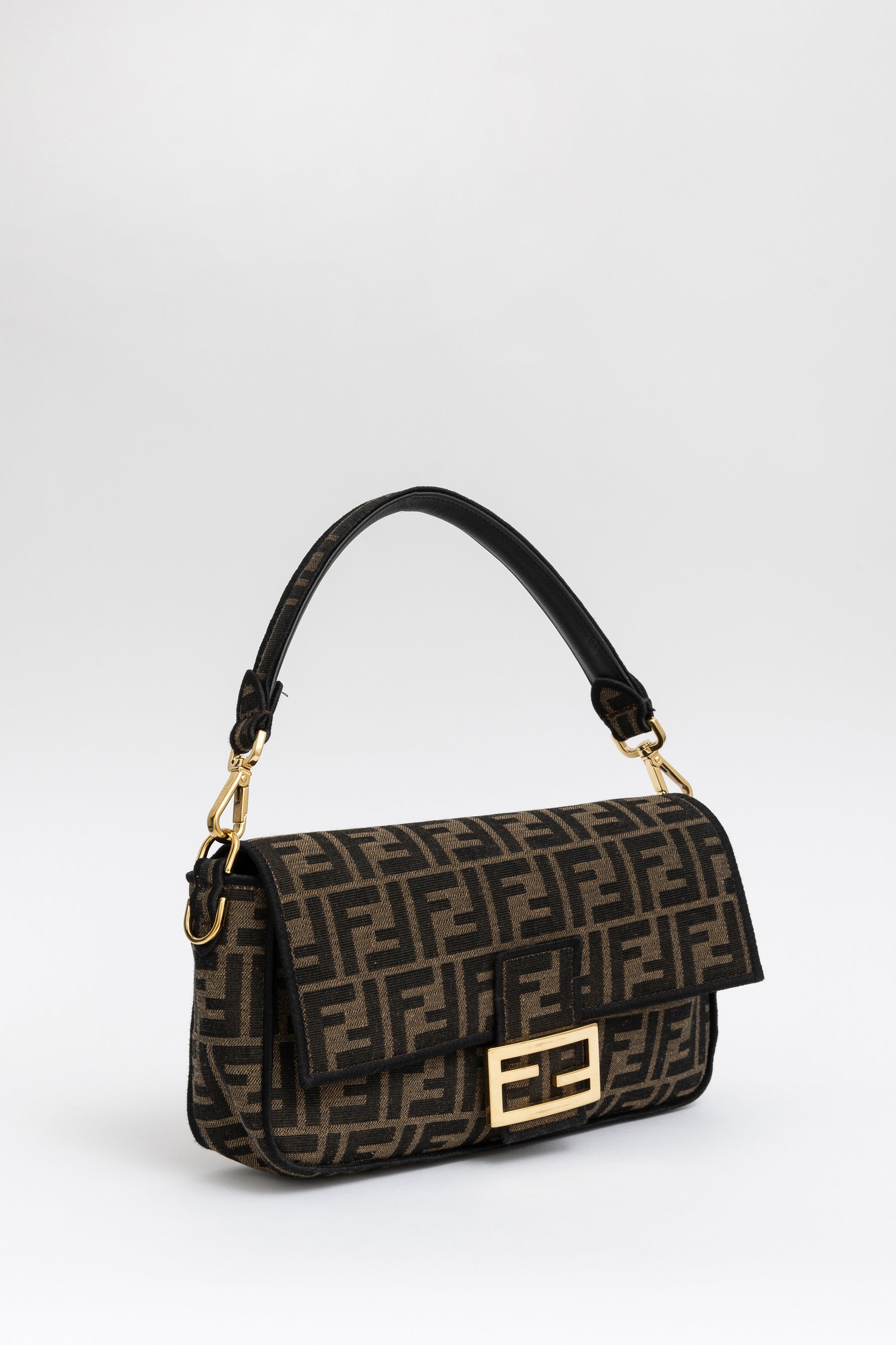 Jacquard FF Fabric Baguette Bag