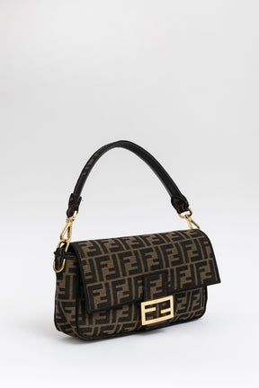 Jacquard FF Fabric Baguette Bag