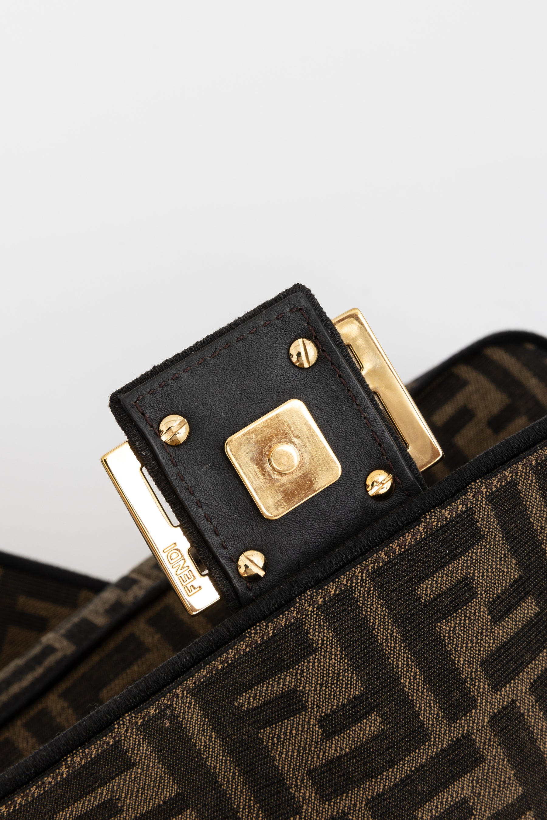 Fendi Jacquard FF Fabric Baguette Bag