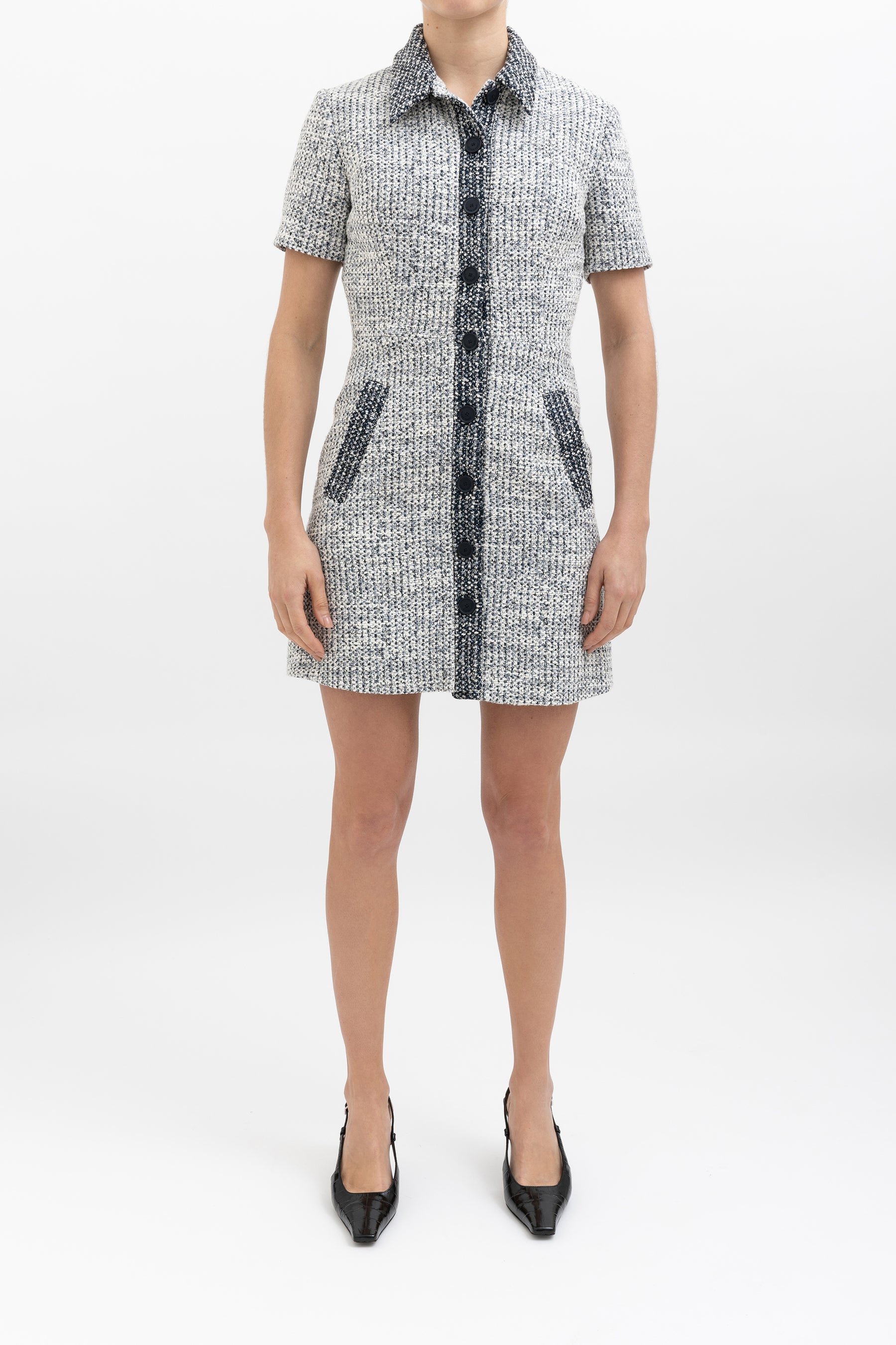 Fitted Tweed Mini Dress