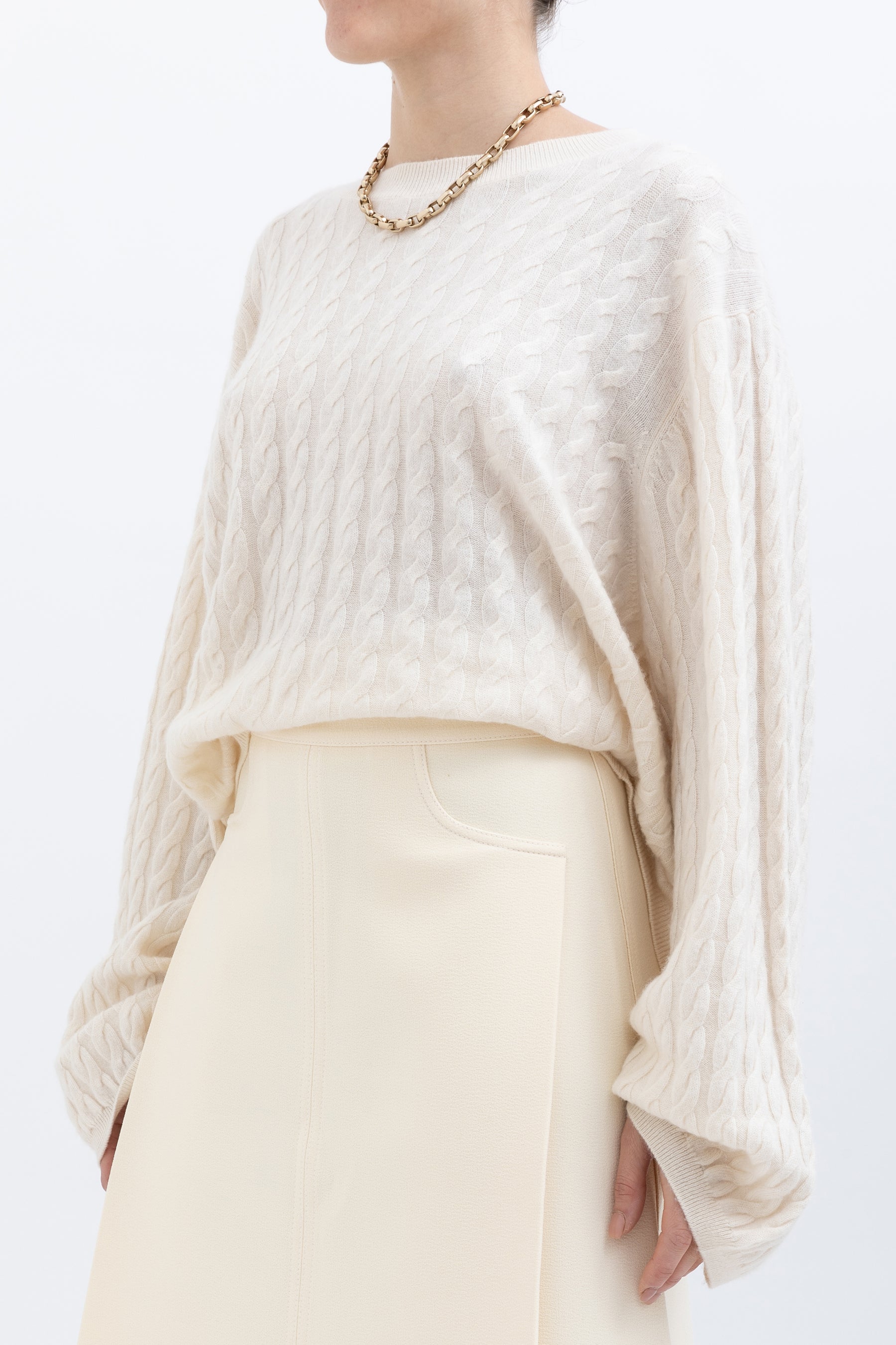 Bonded Crepe Tuck Midi Skirt