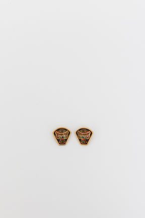 Vintage Cloisonné Clip-On Earrings