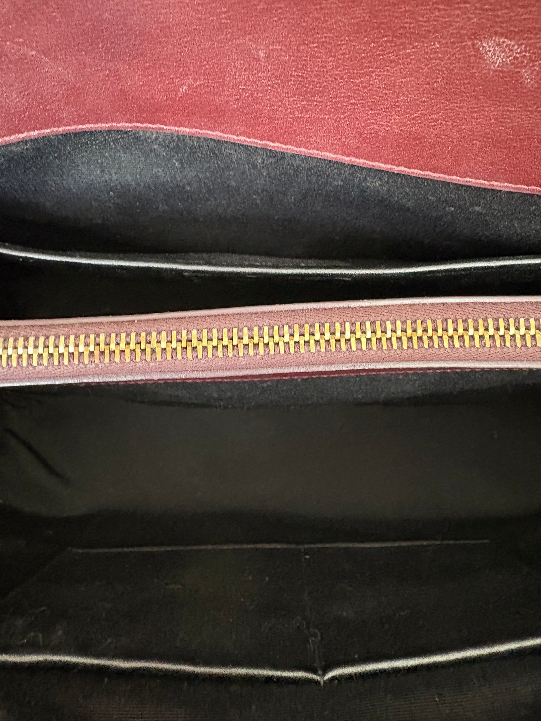 Saint Laurent Burgundy Leather Top Handle Bag