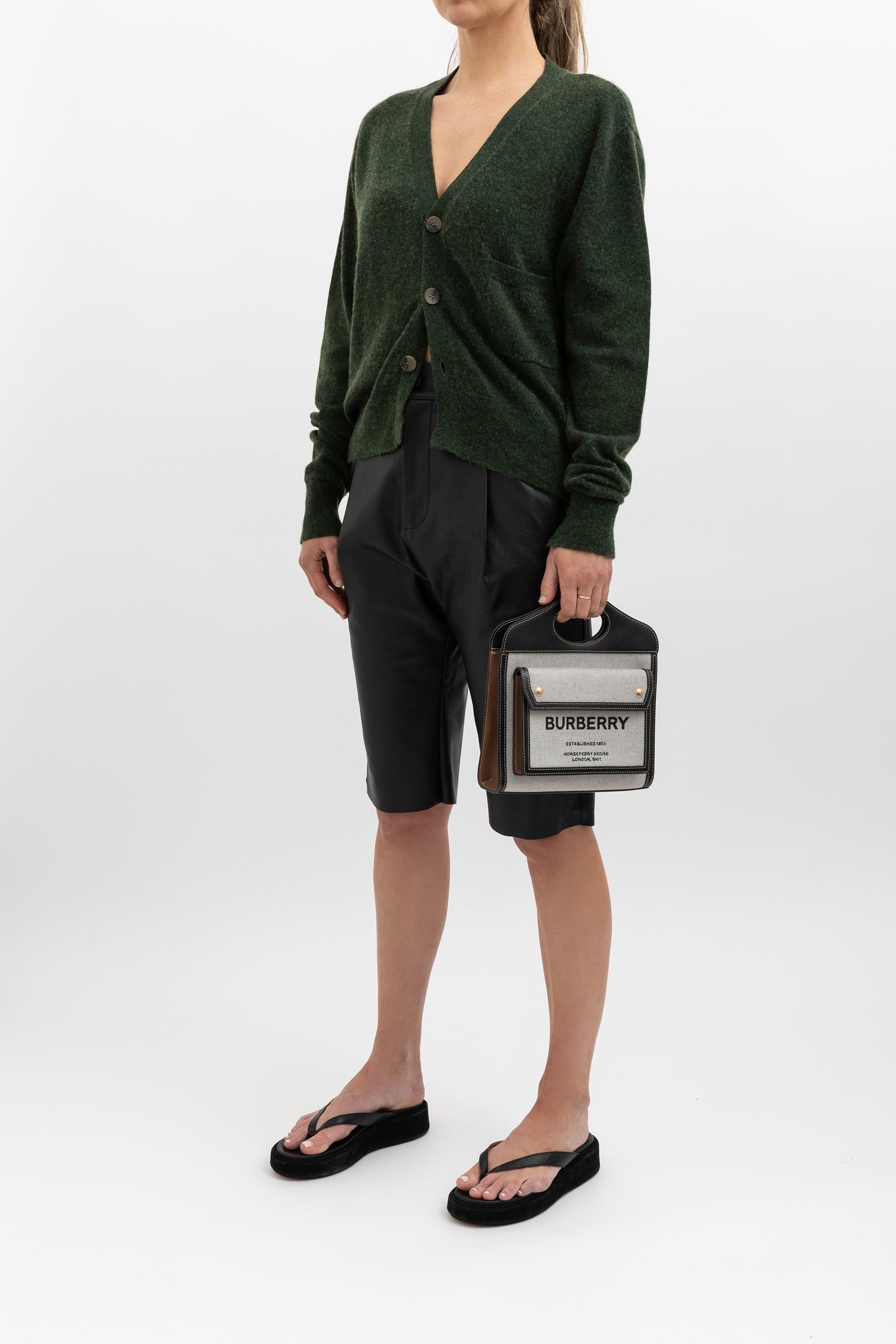 Longerline Leather Shorts