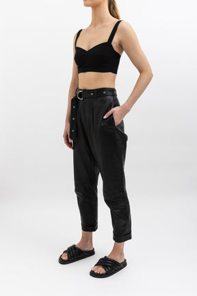 Ceana Belted Leather Pant
