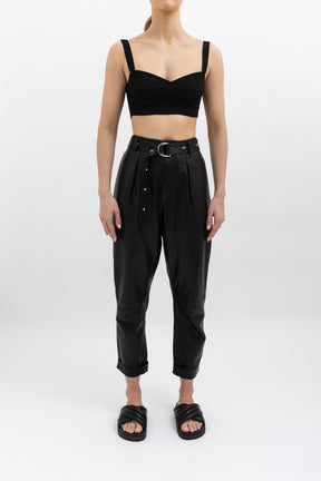 Ceana Belted Leather Pant