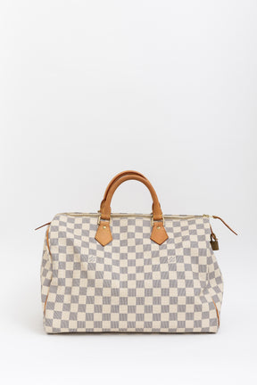 Speedy 35 Damier Azur Canvas Bag