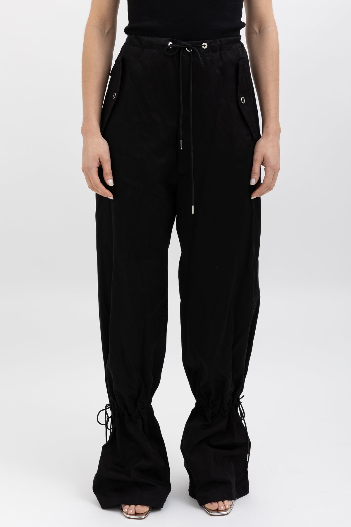 Eyelet Tie Parachute Pant