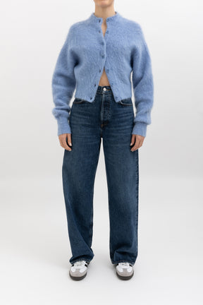 Brushed Mohair Cropped Cardigan