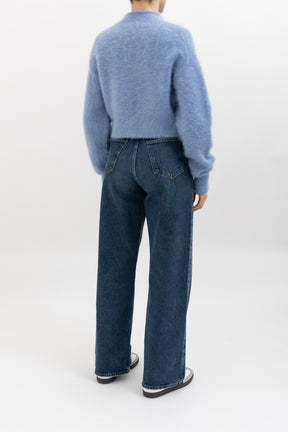 Brushed Mohair Cropped Cardigan