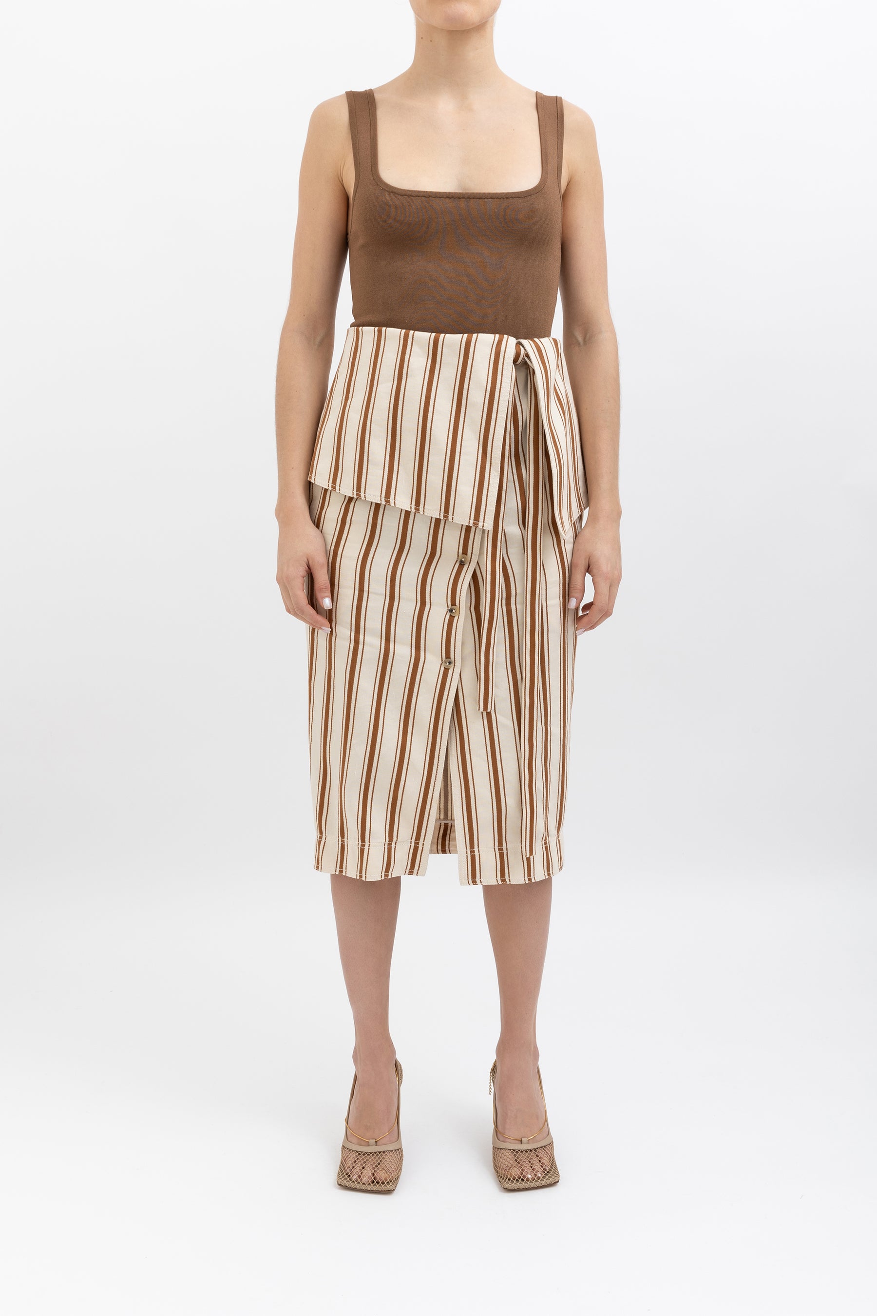 Linen Striped Skirt