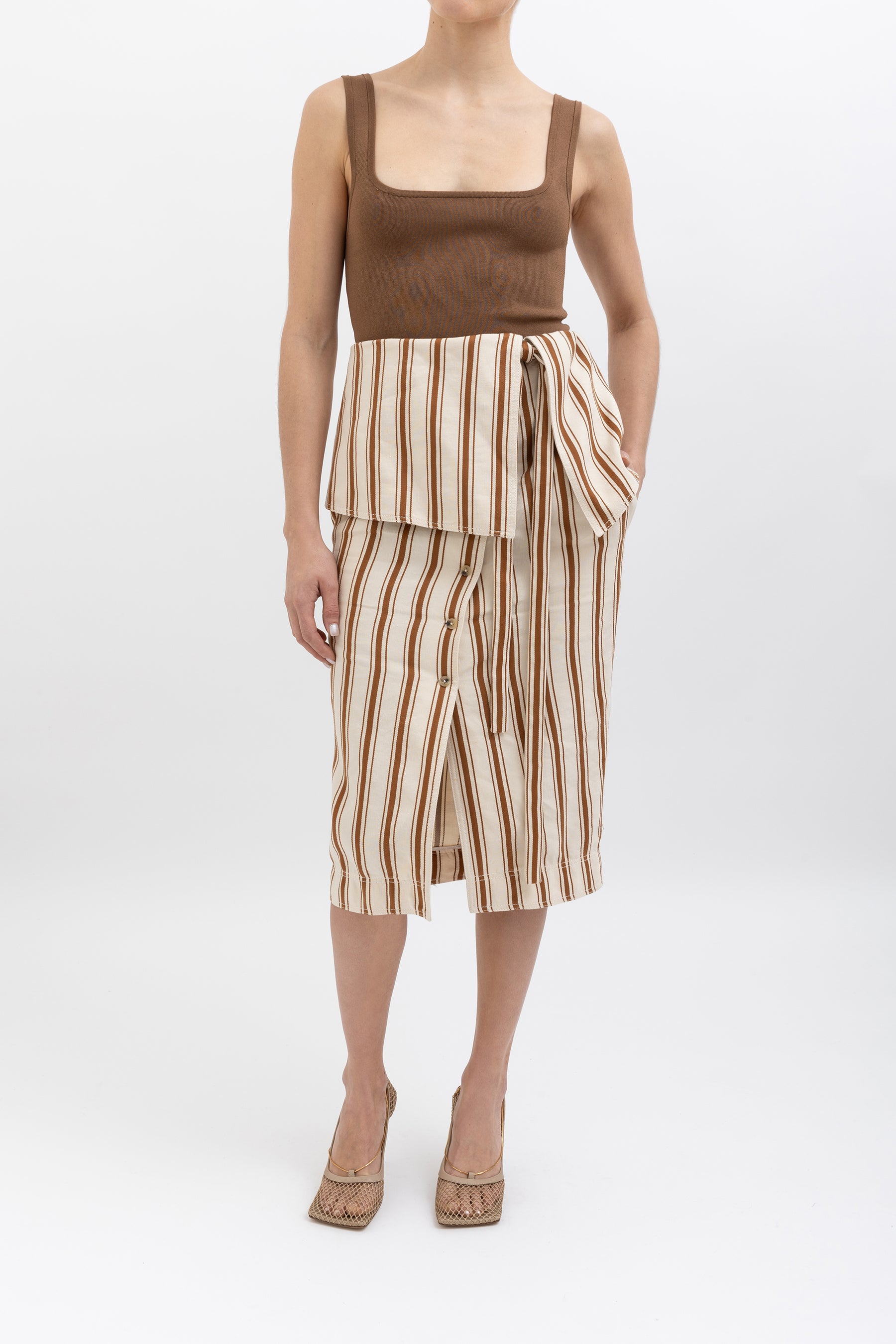 Linen Striped Skirt