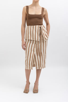 Linen Striped Skirt