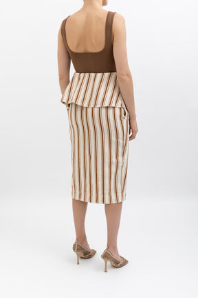 Linen Striped Skirt
