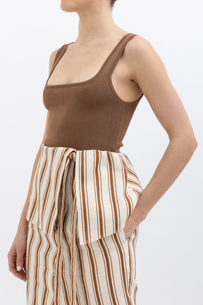 Linen Striped Skirt