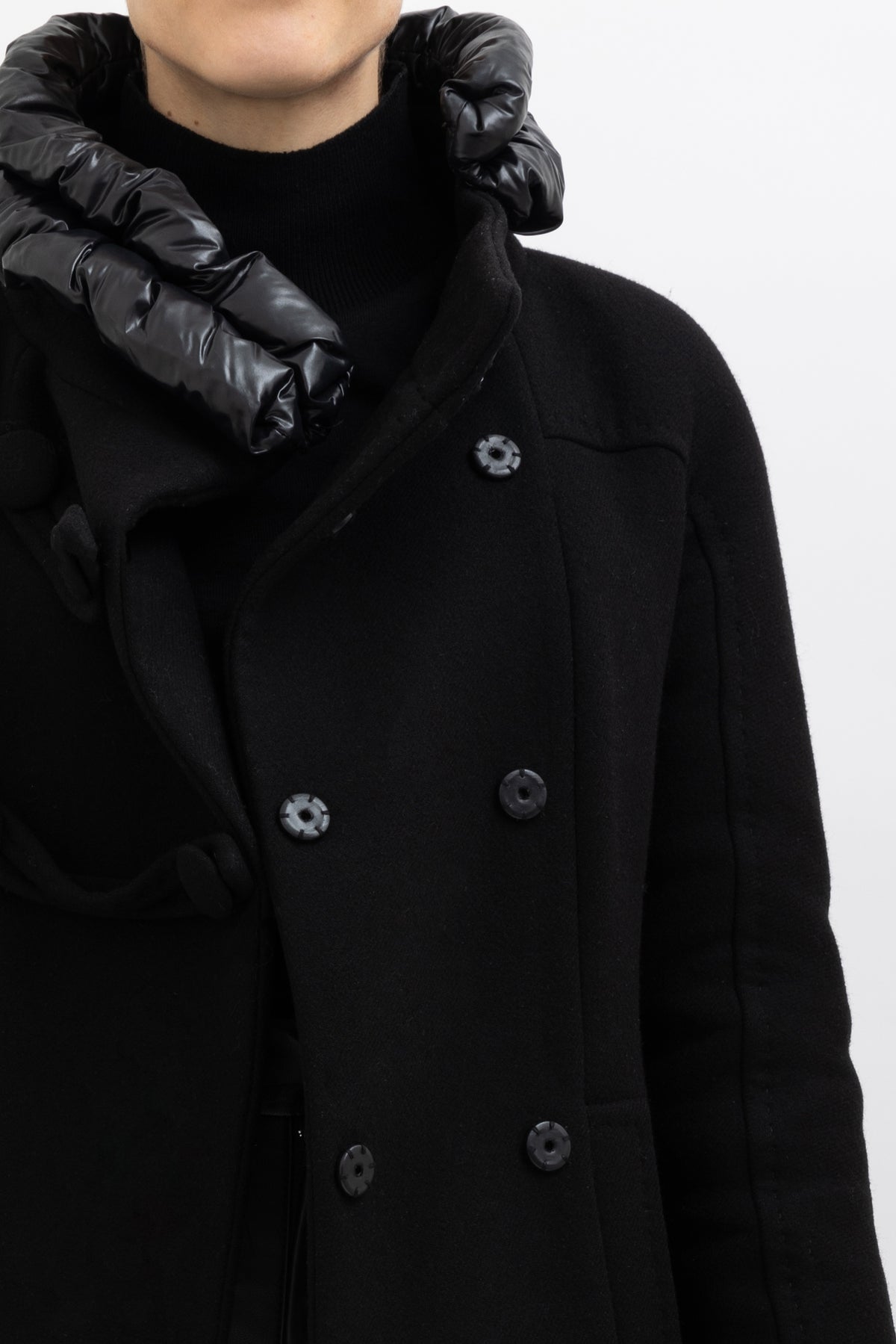 Padded Collar Wool Coat