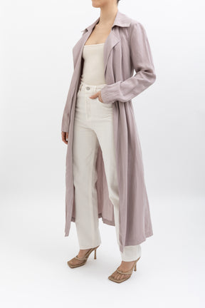 Linen Blend Trench Coat