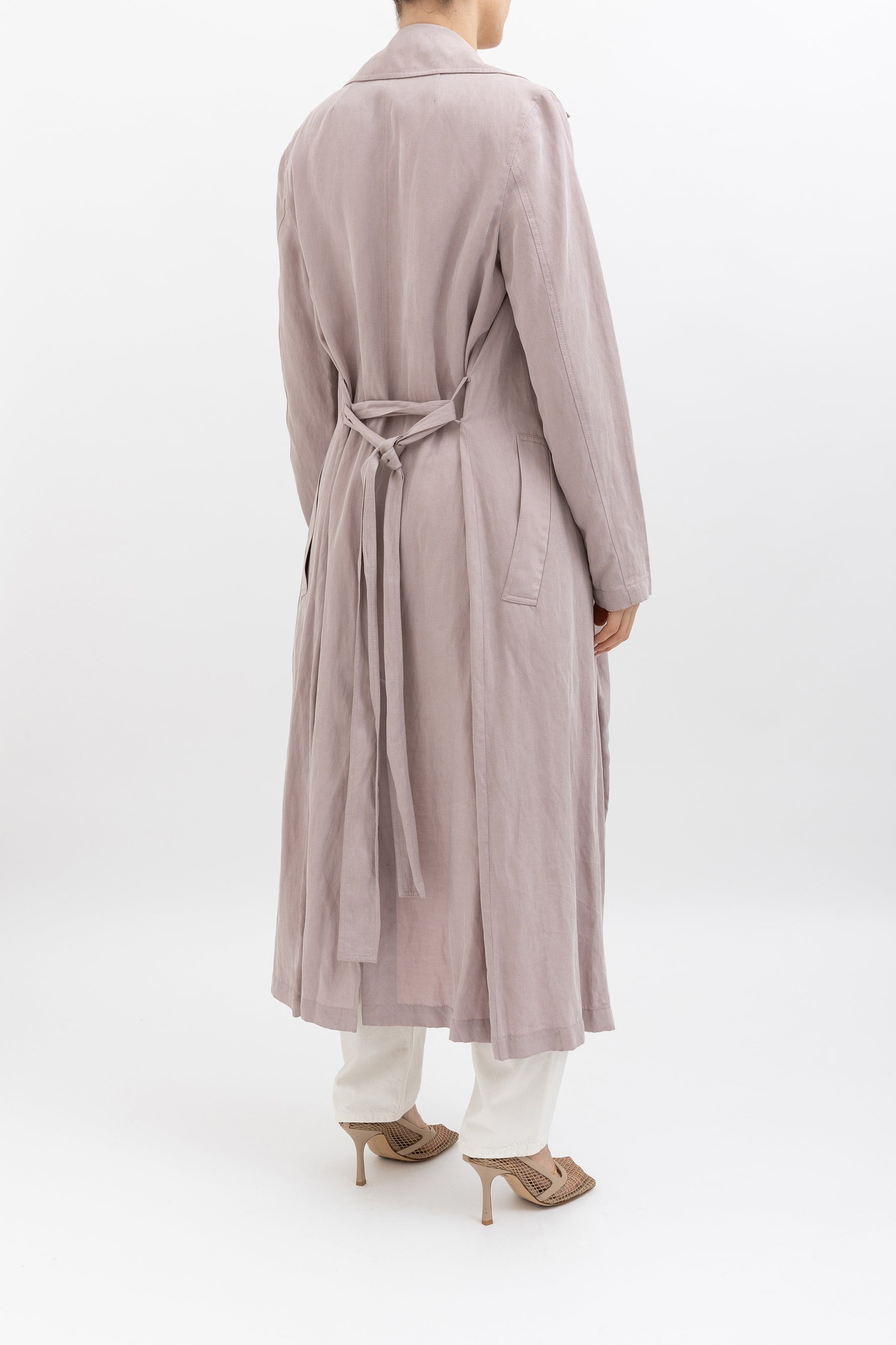 Linen Blend Trench Coat