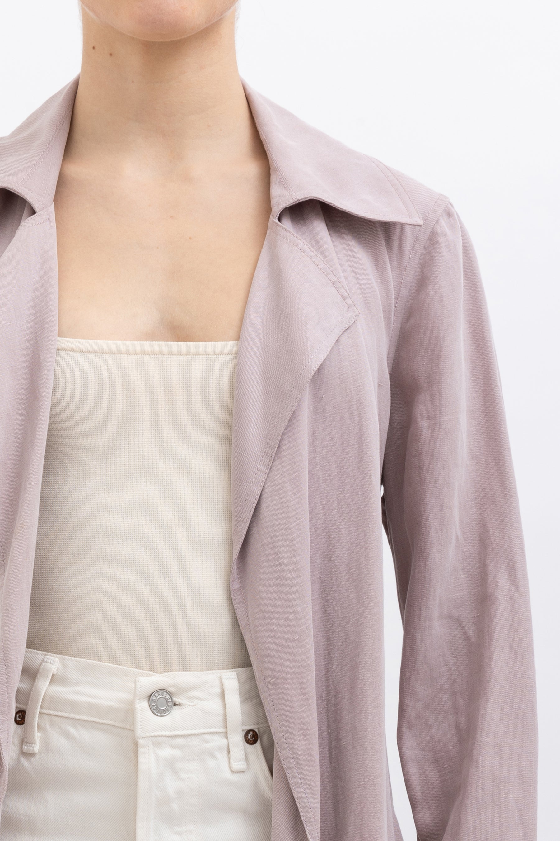 Linen Blend Trench Coat