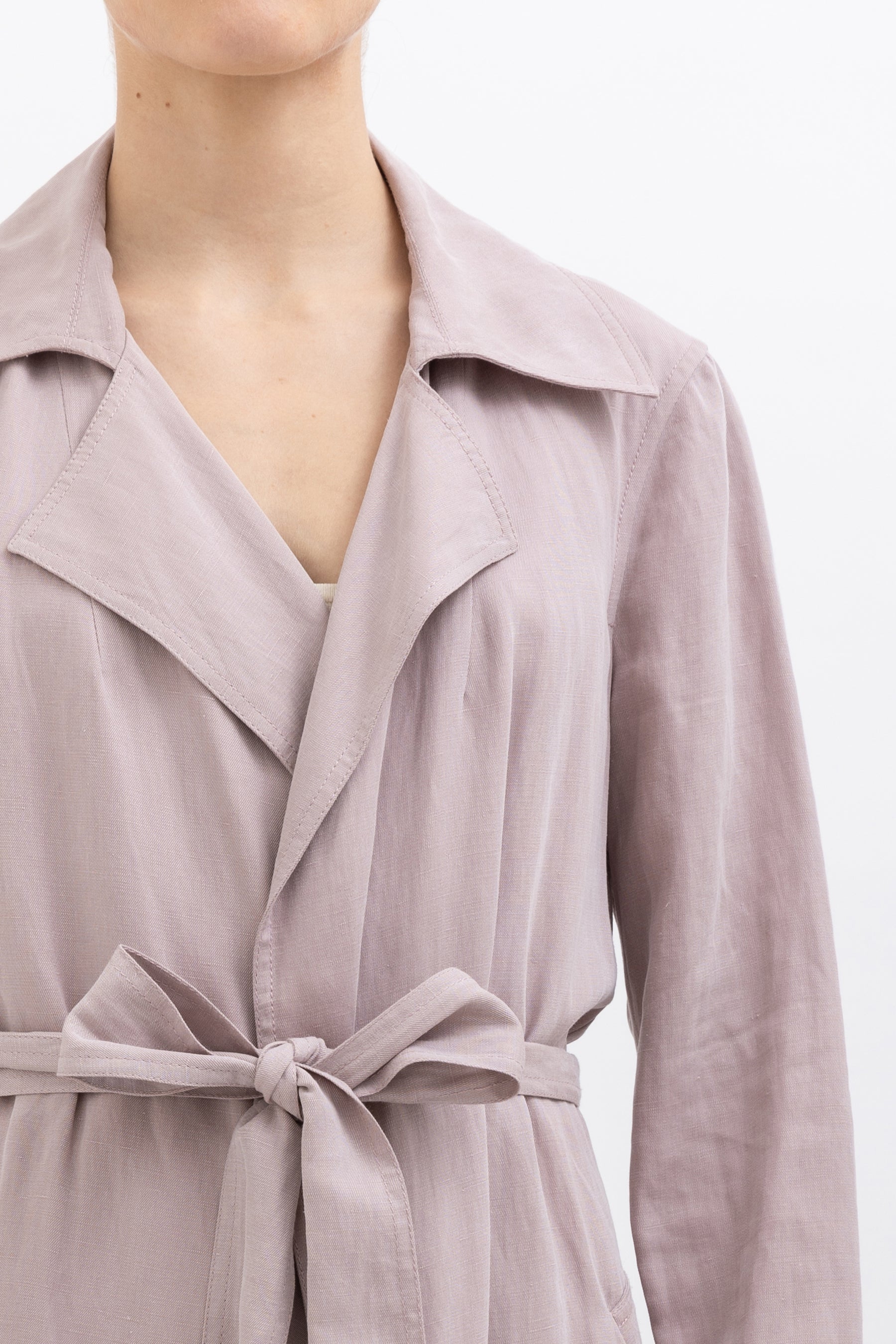 Linen Blend Trench Coat