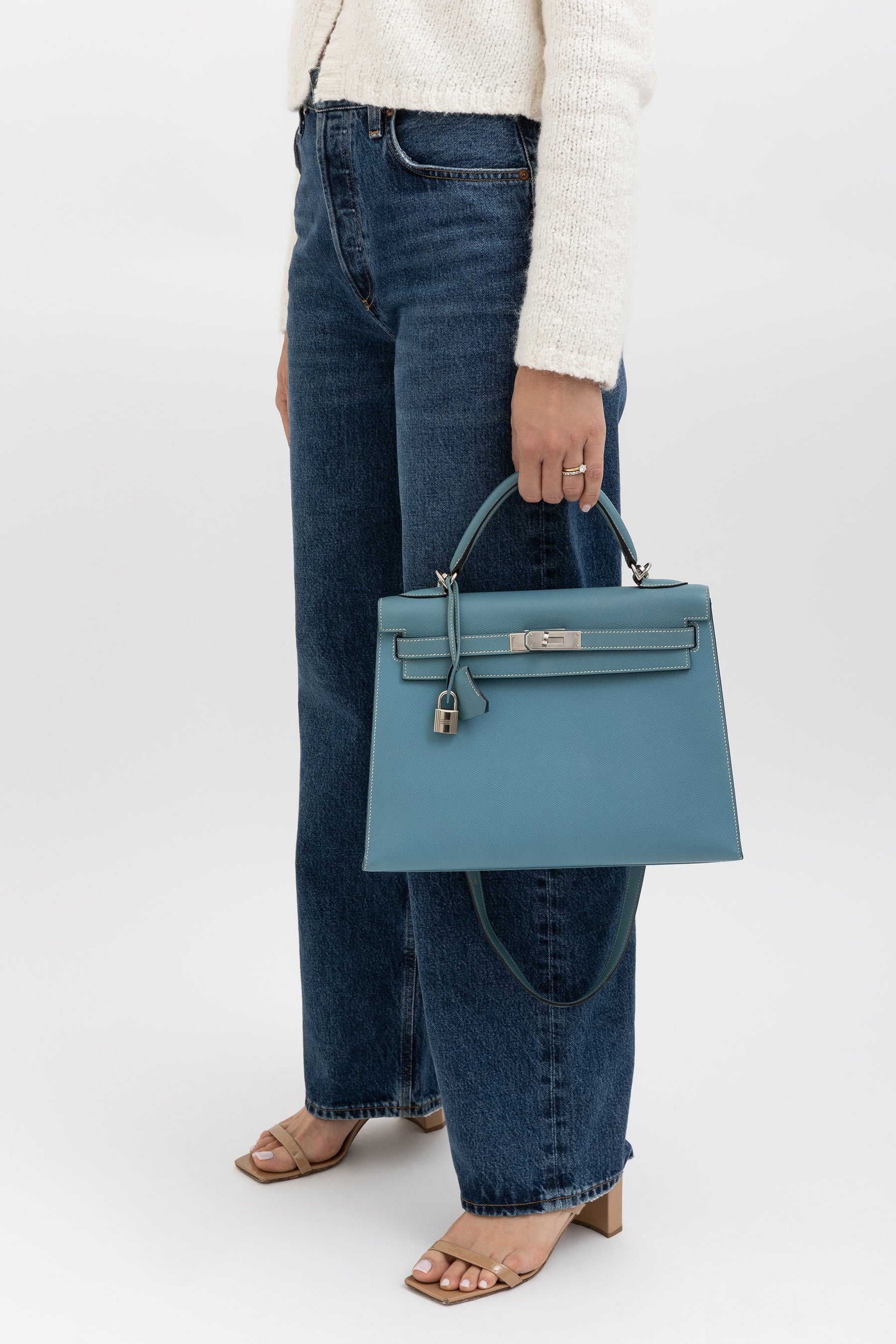 Sellier Bleu Jean 32 Kelly Bag
