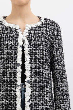Collarless Tweed Jacket