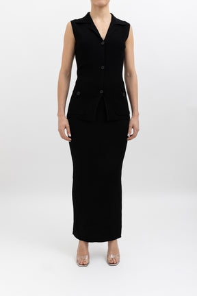 Knitted Sleeveless Top and Skirt Set
