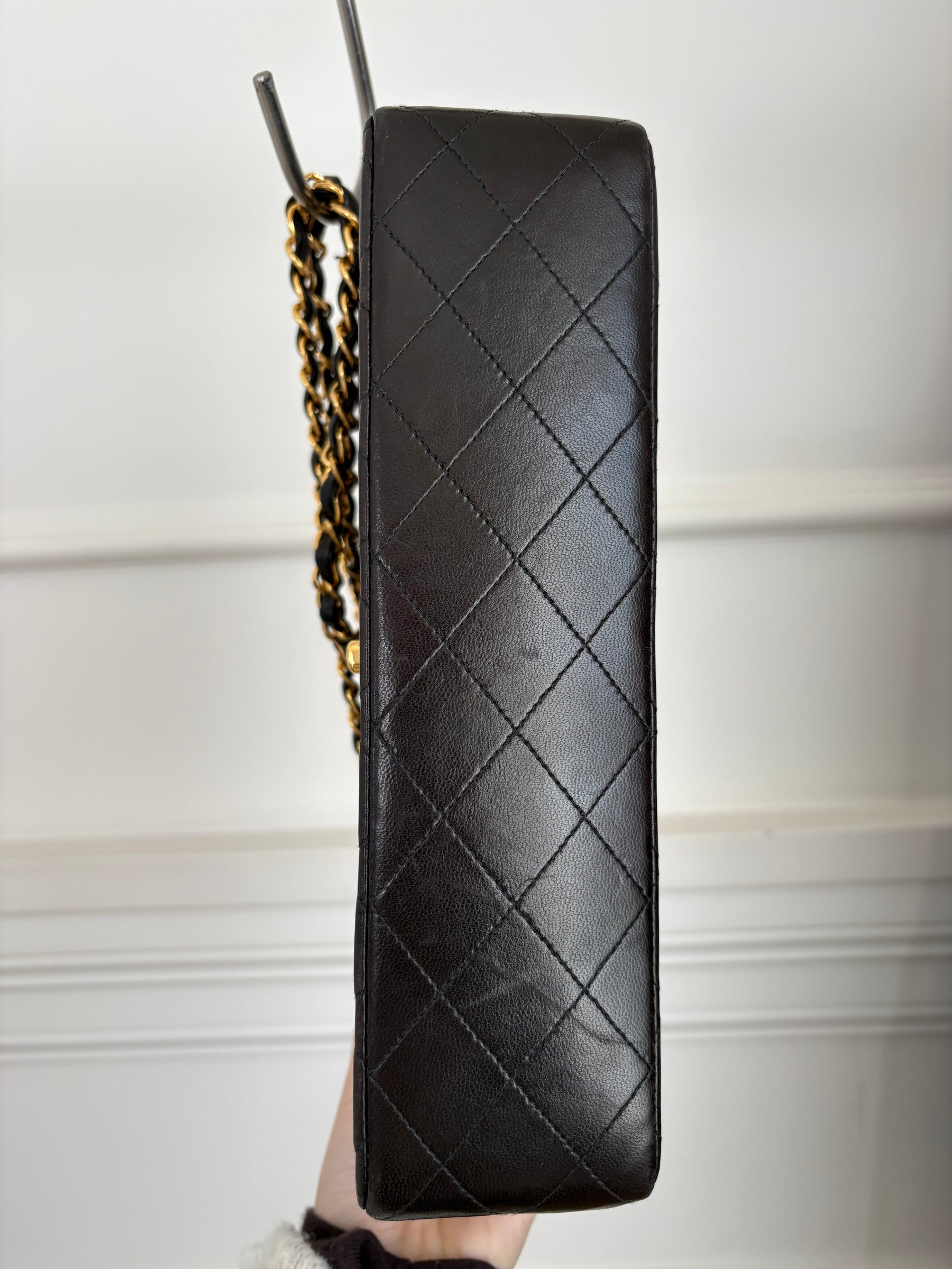 Chanel Dark Brown Lambskin Leather Medium Classic Flap