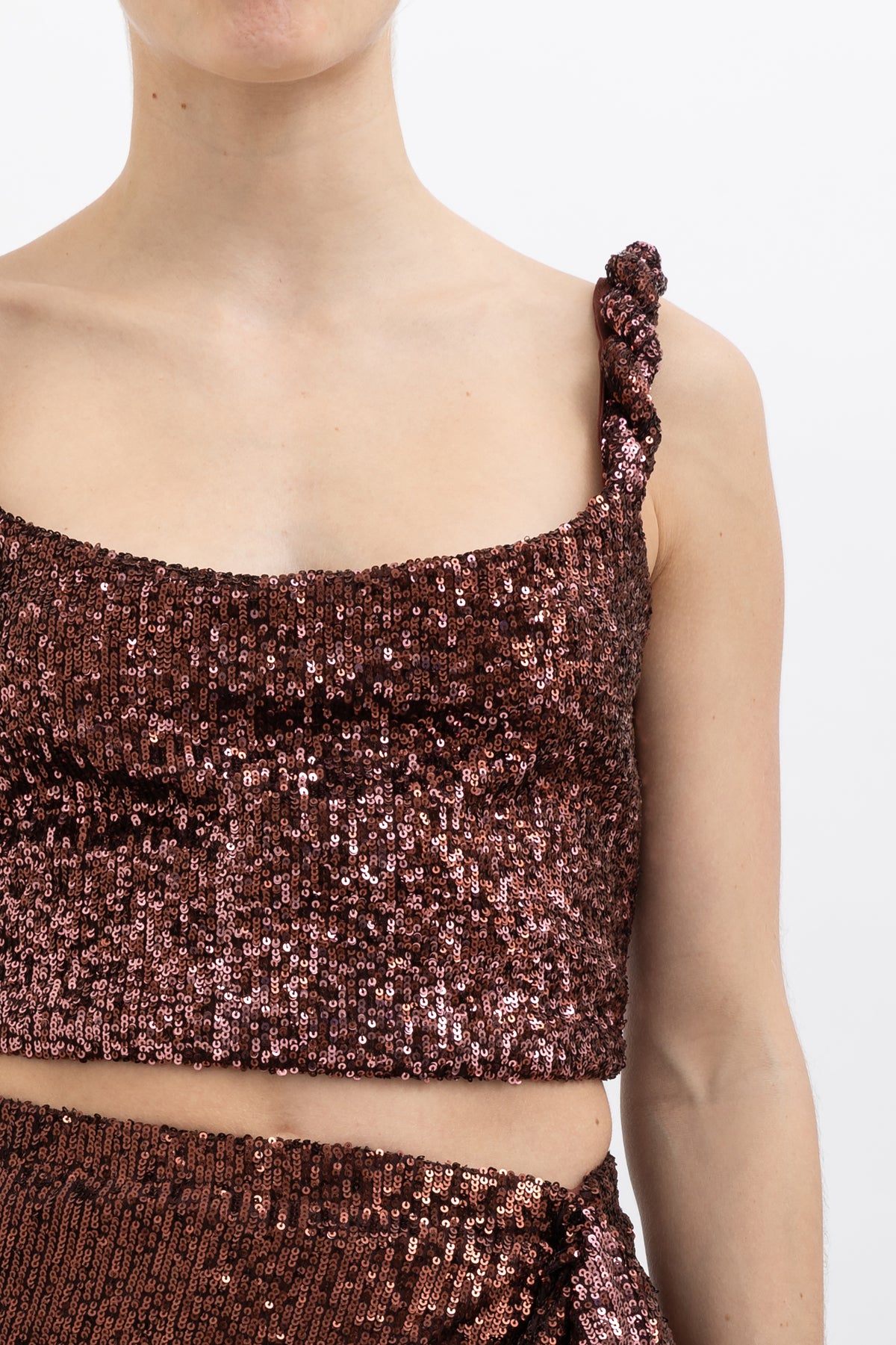 Sequinned Top and Skirt Set