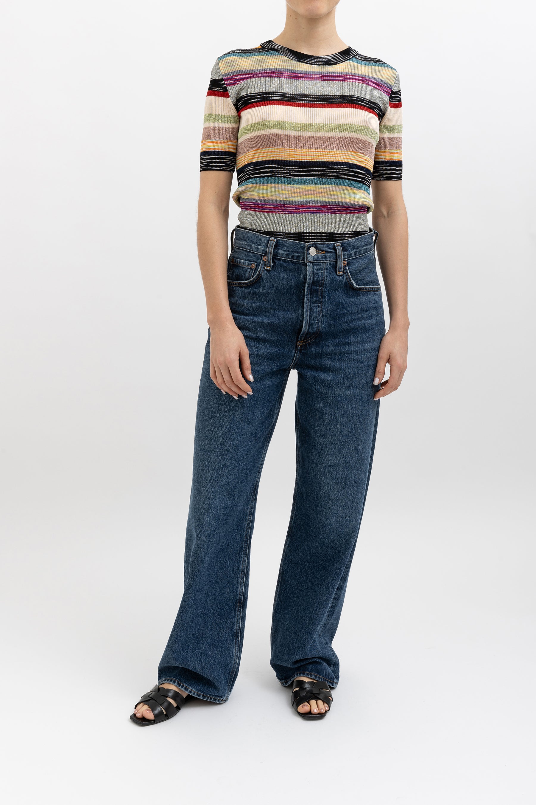 Space-Dyed Rib Knit T-Shirt