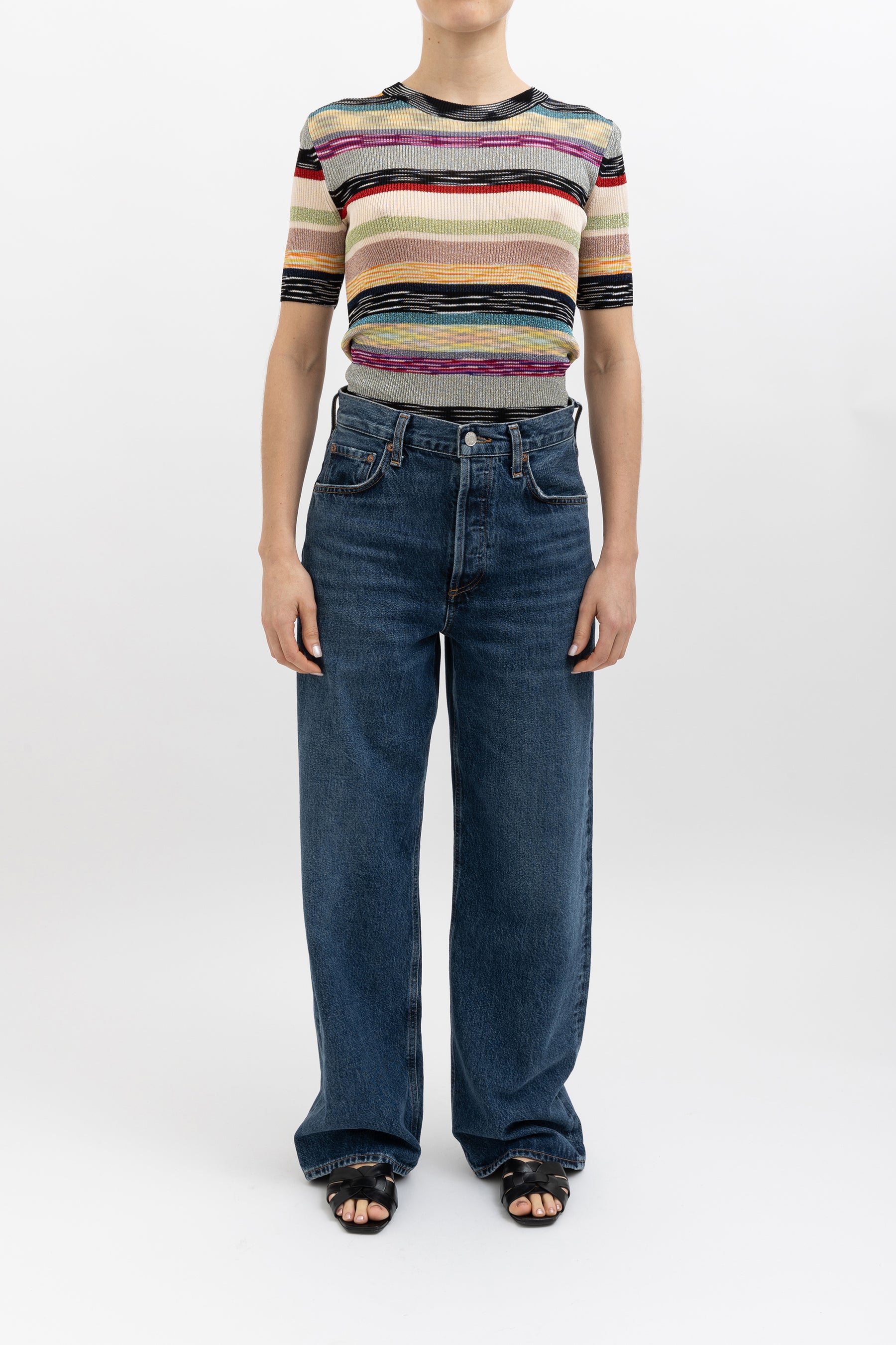 Space-Dyed Rib Knit T-Shirt