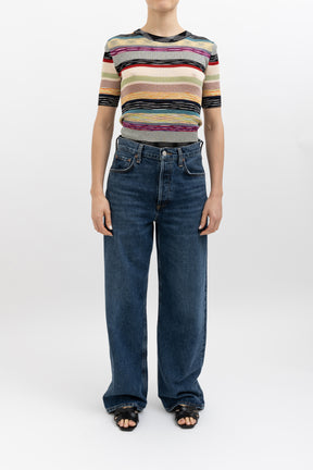 Space-Dyed Rib Knit T-Shirt