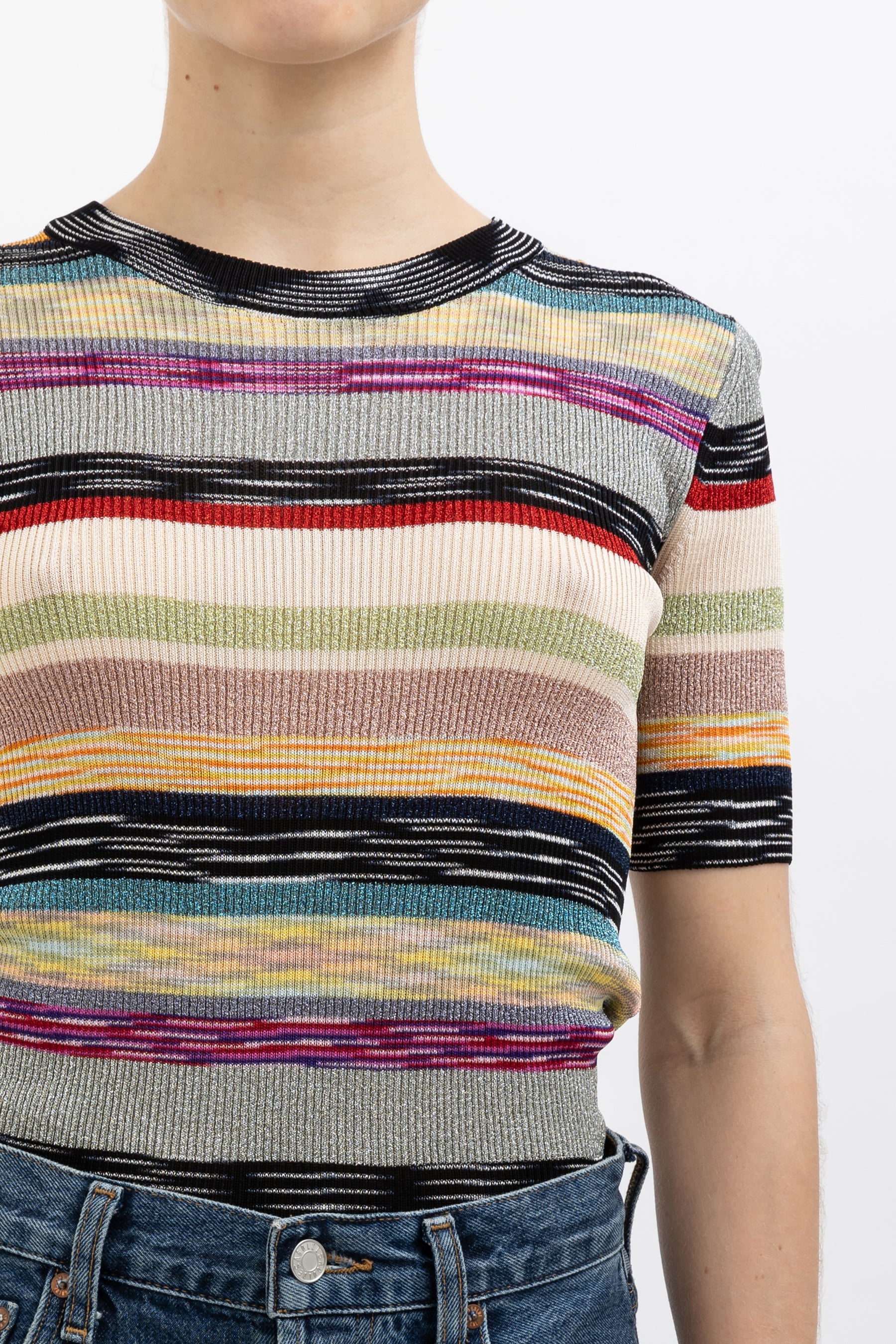 Space-Dyed Rib Knit T-Shirt