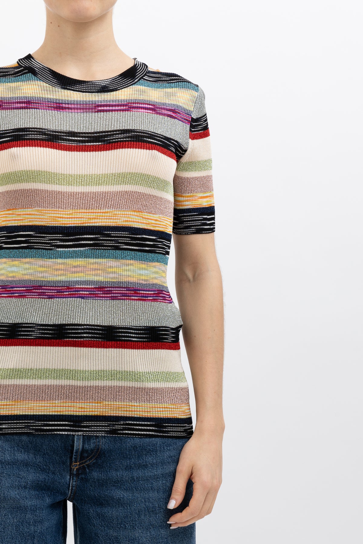 Space-Dyed Rib Knit T-Shirt