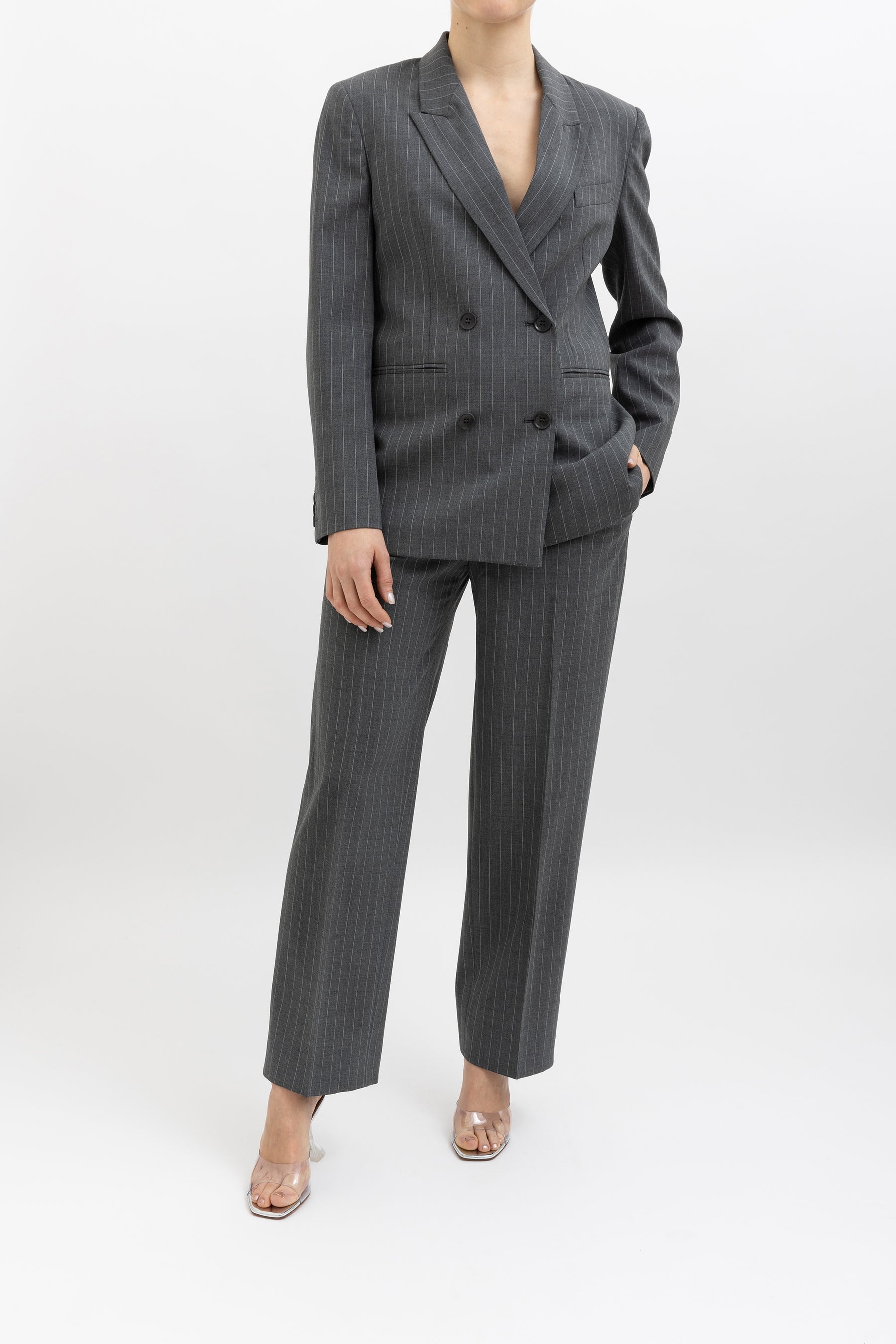 Tailored Striped Jacket and Pant Set