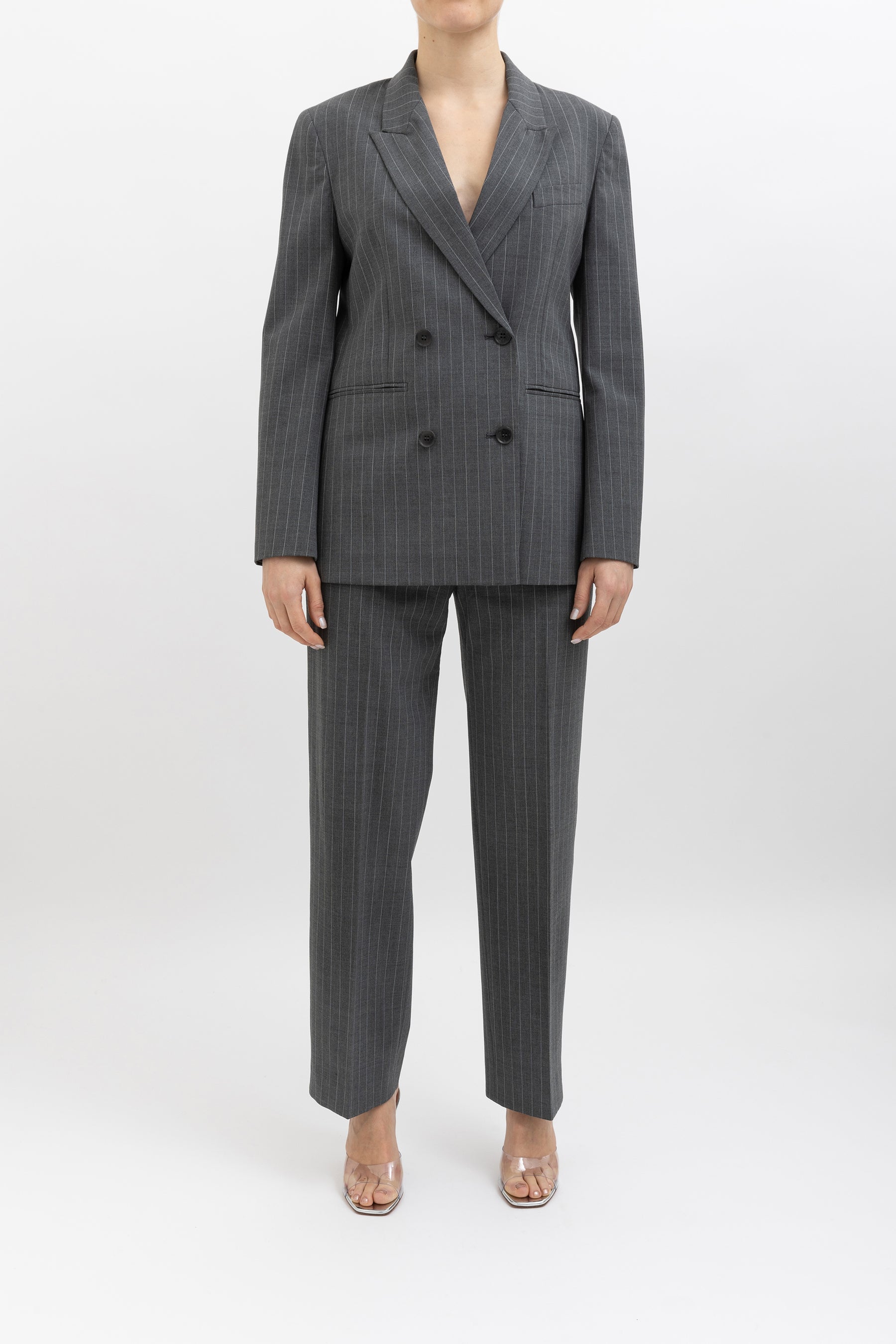 Tailored Striped Jacket and Pant Set