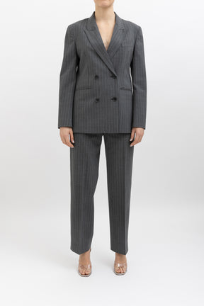 Tailored Striped Jacket and Pant Set