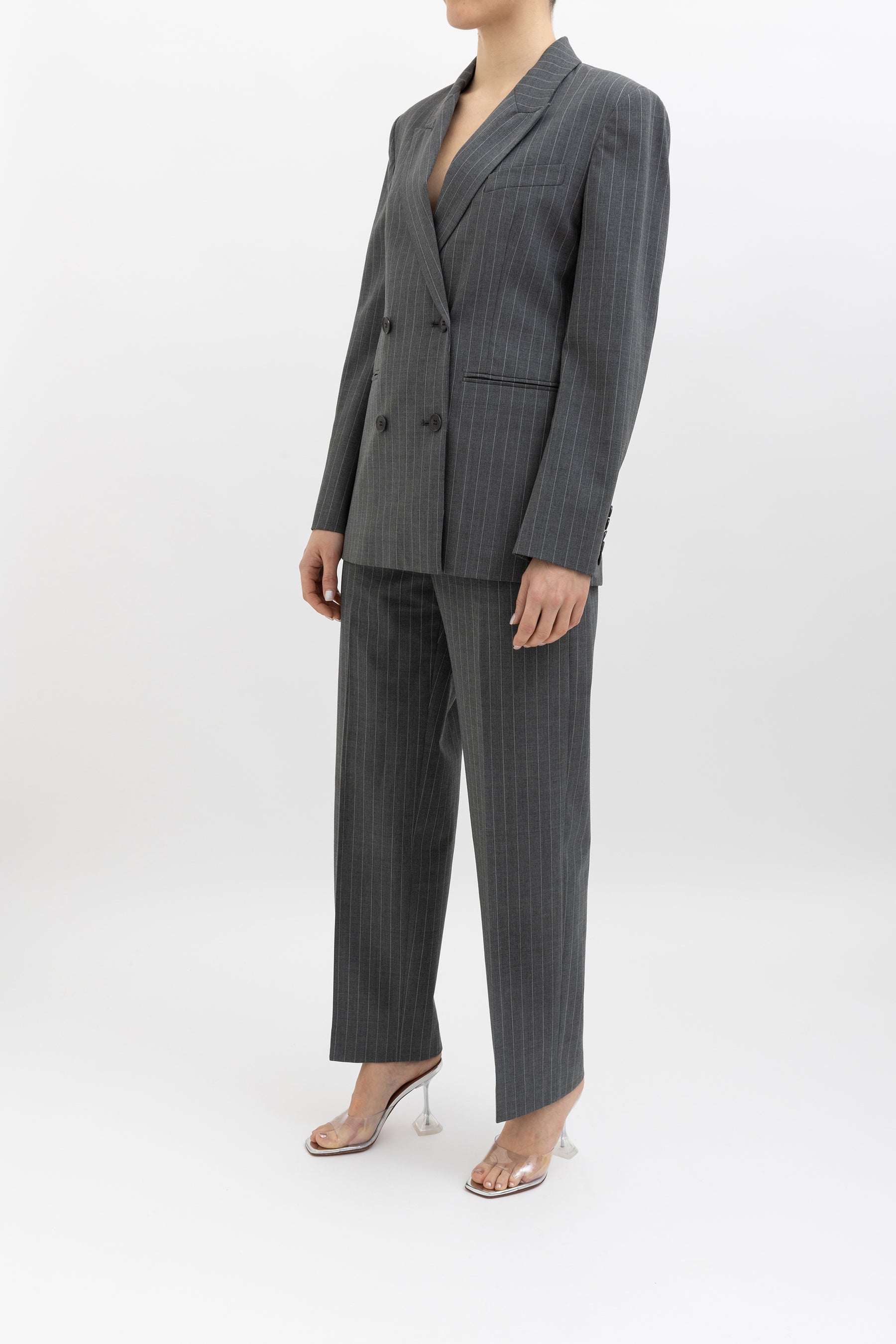 Tailored Striped Jacket and Pant Set