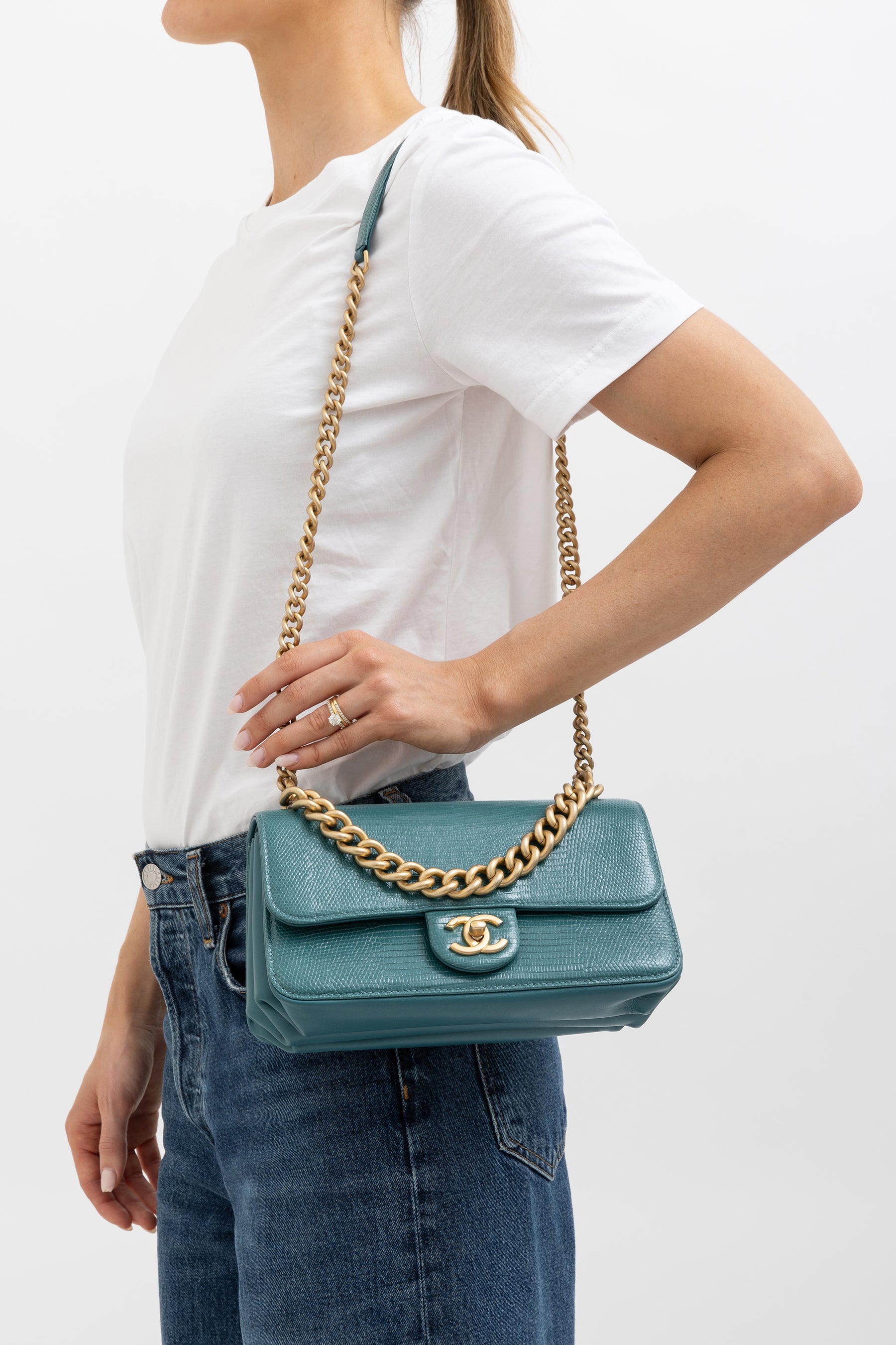 Exotic Lizard Flap Bag