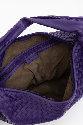 Large Intrecciato Leather Hobo Bag