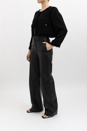 Collarless Tweed Jacket