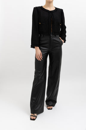 Collarless Tweed Jacket