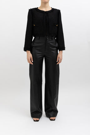 Collarless Tweed Jacket