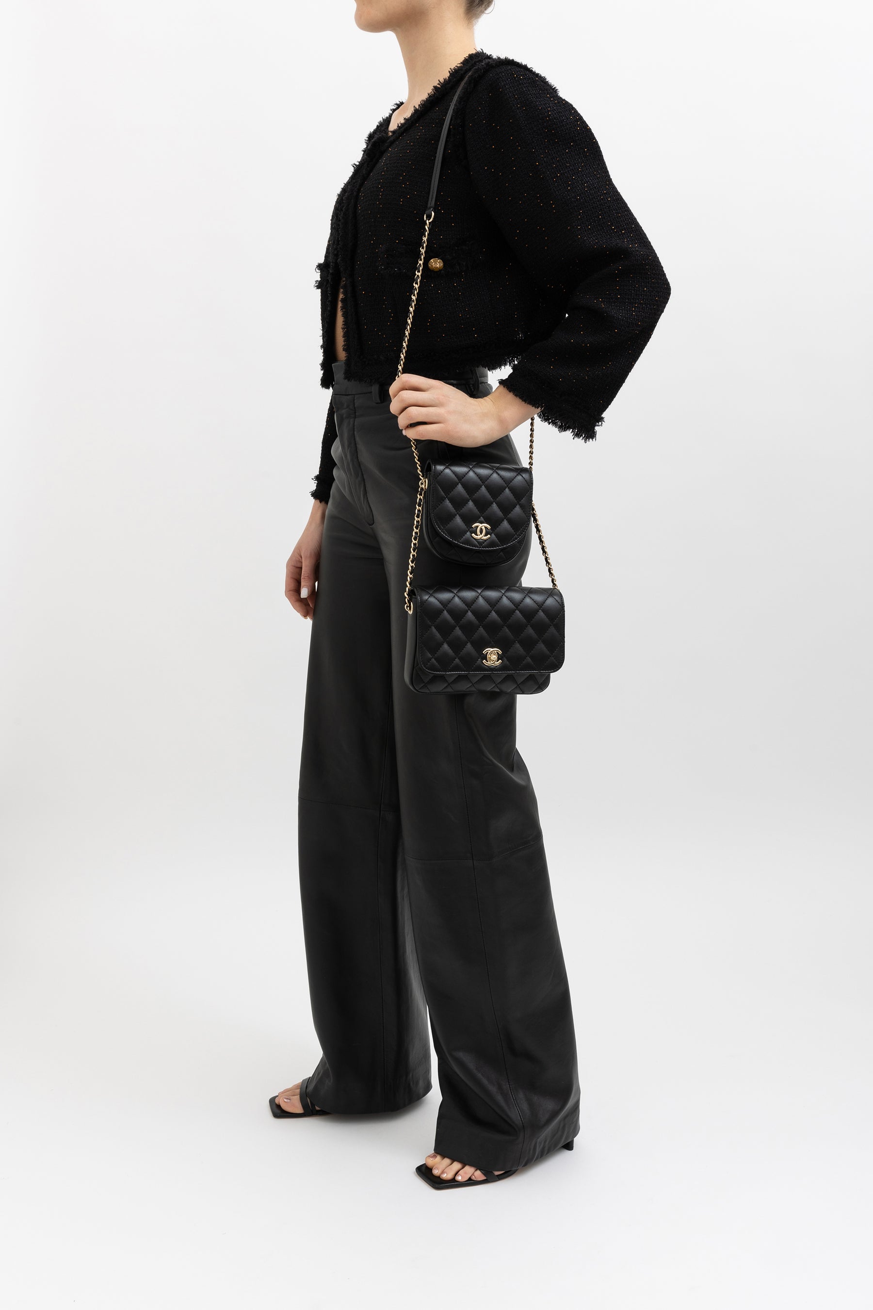 Collarless Tweed Jacket