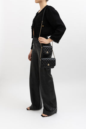 Collarless Tweed Jacket