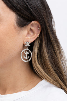 Crystal Anchor Earrings